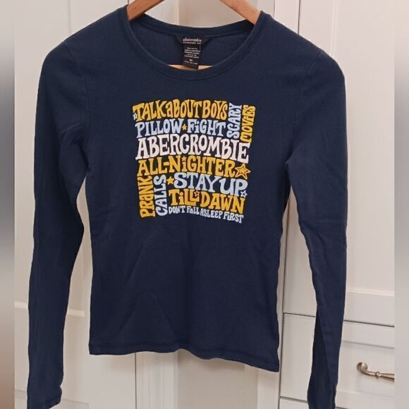 Abercrombie Vintage Long Sleeve T Shirt Talk About Boys XSMALL - Picture 1 of 6
